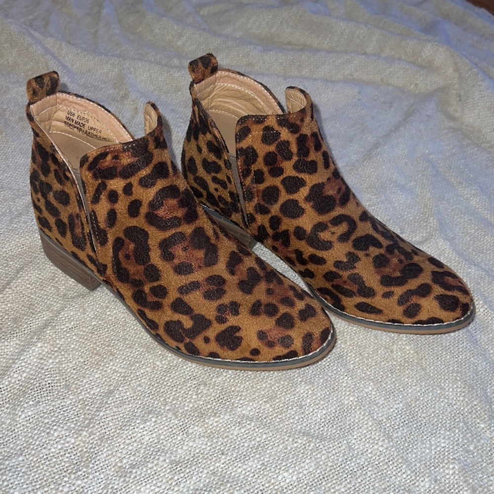 Cheetah print ankle booties